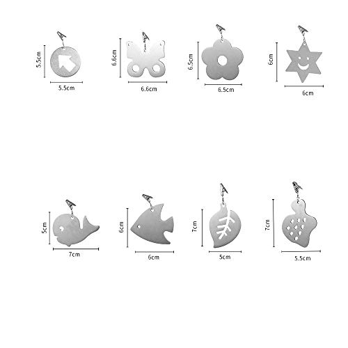 NO 8 Pieces Decorative Tablecloth Clips,Stainless Steel Tablecloth Pendant,Tablecloth Weights with Metal Clips,Table Cloth Holder Clamps for Outd