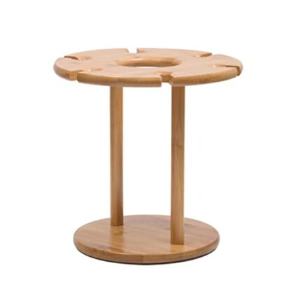 ZYZMH Round Holder Countertop Stand Retro Tabletop Display for Single Bottle Bar Rustproof Barware Living Room Wine Rack Organizer