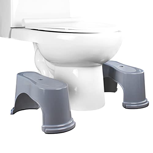 EVRON Toilet Stool 7" Bathroom Squatting Toilet Step Stool for Potty Assistance,Original Compact Flexible Distance Adjustment Poop Stool Stackabl