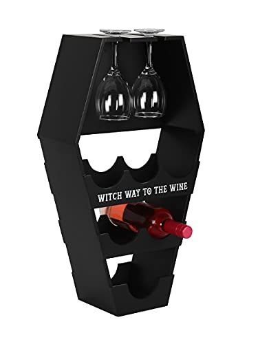 Gothic/Horror/Vampire/Mystic - Coffin Wine & Glasses Shelf/Rack/Holder