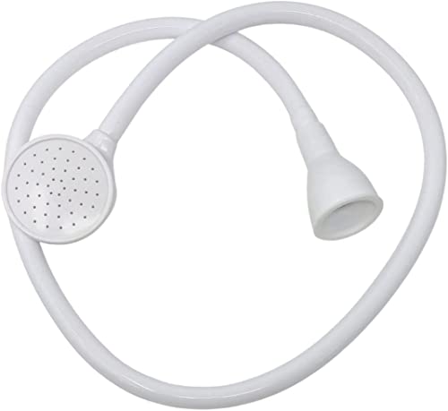 ONEBRAND White Bath Sink Single Tap Shower Attachment Head Hose Spray -Washing/Dresser Hair Pet - Push On Mixer - Suitable for Round Hose Not Uni