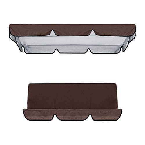 NJGRAE Swing Cushion Cover, Waterproof 3 Seater Swing Seat Cover Bench Cushion Covers Chair Protection for Outdoor Garden Patio Hammock (Gray)