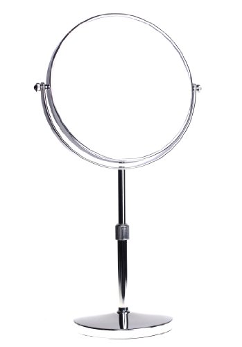 HIMRY Stand Height-Adjustable 10x Magnification, 8 Inch, Mirror 360 ° rotating chrome Vanity Mirror Shaving Mirror Bathroom Mirror, Standard + 10