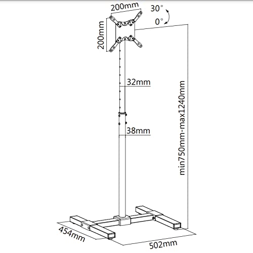 TV Monitor Portable Universal Cantilever Exhibition Floor Stand Mount Adjustable VESA LCD Screens 13" to 42" by ALLSORTSOUTLET