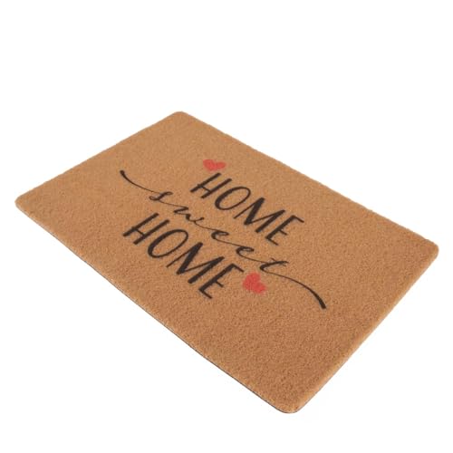 OHS Outdoor Mat Home Sweet Home, Door Mat Non Slip Durable Dirt Trapper Door Mats Indoor, Front Back Door Stylish Washable Door Mat, Coir Look 40