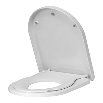 WOLTU Family Toilet Seat with Removable Child Toilet Seat, Soft Close , Quick Release Toilet Seat D Shape, Easy Top and Bottom Mounting with Adju
