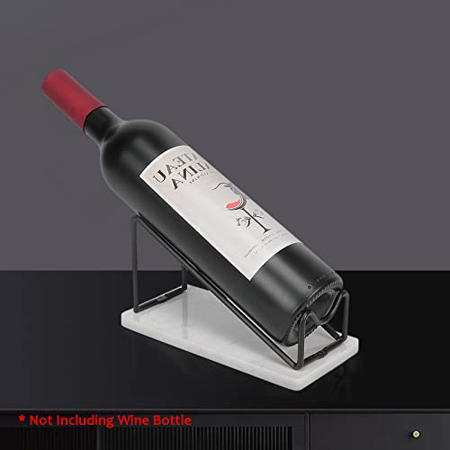 HarJue Tabletop Wine Rack, Wine Racks Countertop, Perfect Metal Wine Bottles Holder with Elegant Marble Base for Wine Lovers, Freestanding Wine B