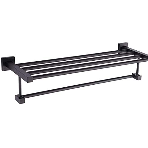 N/A Space Aluminum Towel Rack, Wall-Mounted Towel Holder Organizer Towel Shelf Storage Rail for Bathroom Kitchen