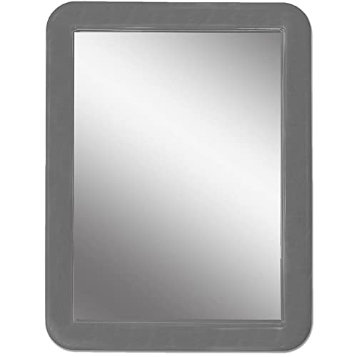 Magnetic Locker Mirror for School Locker, Gym Locker, Office Cabinet, Workshop or Refrigerator, Makeup Mirror, 5" x 7" (Black)