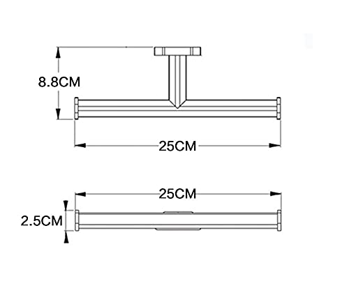 HIGOH Towel Racks,Towel Holder Towel Rail for Bathroom, Double Arm Towel Holder, Brass Towel Bar Rail, Wall Kitchen Hanger Shelf for Towels Bathr