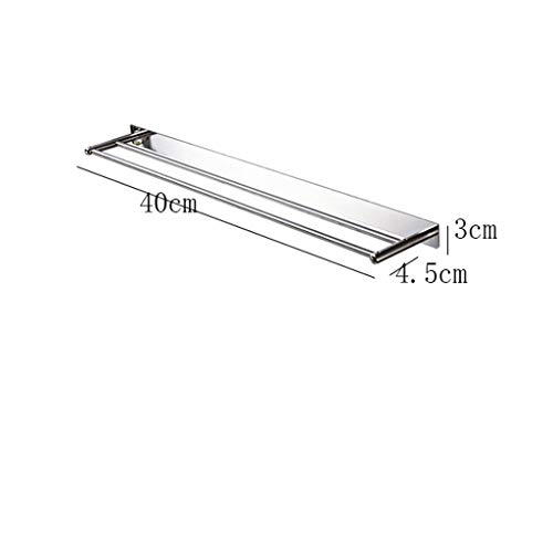 N/A Towel Rack - Stainless Steel Towel Bar, Double Towel Rack, Bathroom Towel Storage Rack Without Punching, Size 40x4.5x3 Cm