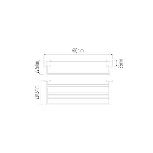 N/A Double Space Stainless Steel Towel Rack, Wall-Mounted Towel Holder Organizer Towel Shelf,Toilet Paper Holder, Towel Hook, for Bathroom Kitche