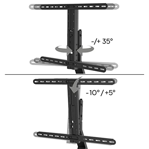 Hama 118097 TV Stand height-adjustable, tiltable (universal TV stand for 32-65 inch televisions, up to 40 kg, swivelling TV bracket, narrow table