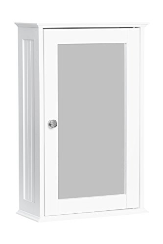 Premier Housewares Bathroom Storage Wall Cabinet MDF Wall Mounted Bathroom Storage Cabinet with Bathroom Shelf White Bathroom Organizers and Stor