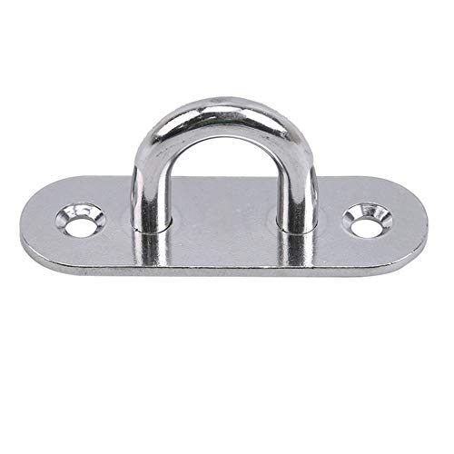 Quikhome 2 Pack Ceiling Hook M6 Oblong Pad Eye Plate 304 Stainless Steel with Expansion Screw Wall Mount Hanging Hook for Boat Marine Hardwarefor