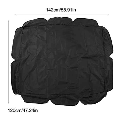 Outdoor Swing Canopy Replacement, 210D Silver Coated Oxford Fabric Swing Chair Canopy<br />Suitable for Outdoor Garden Patio. (Black)