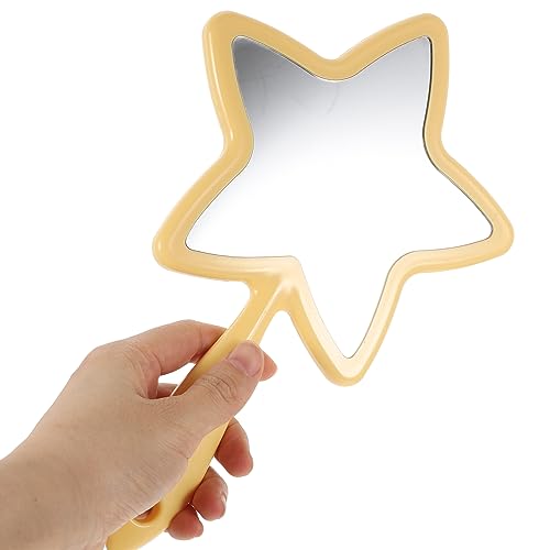 FOMIYES 1Pcs Handheld Mirror Five-pointed Star Shaped Handle Mirror Woman Makeup Mirror Handhold Travel Mirror with Handle (Random Color)