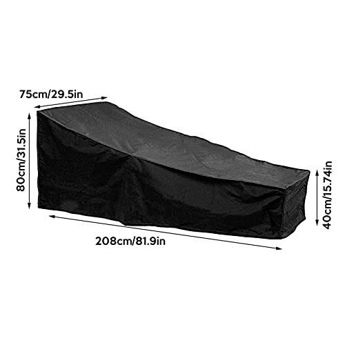WorthPlanet Sun Lounger Cover 420D Oxford Fabric Garden Sunbed Cover 208 x 75 x 40/80cm Waterproof Patio Chaise Lounge Cover for Outdoor Garden Y