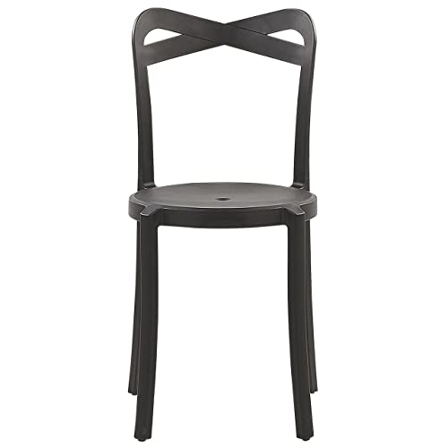 Modern Garden Dining Set Synthetic 4 Stacking Chairs Black Sersale/Camogli