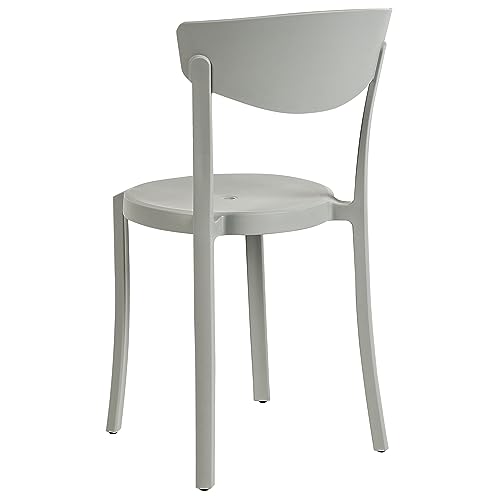 Modern Set of 4 Garden Dining Chairs Lightweight Plastic Light Grey Resistant Vieste
