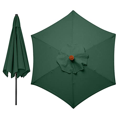 LMYDIDO Replacement Parasol Covers 3 Meters 6 Arms Parasol Replacement Canopy Garden Canopy Cover Replacement Cover for Parasol, Canopy ONLY (Kha