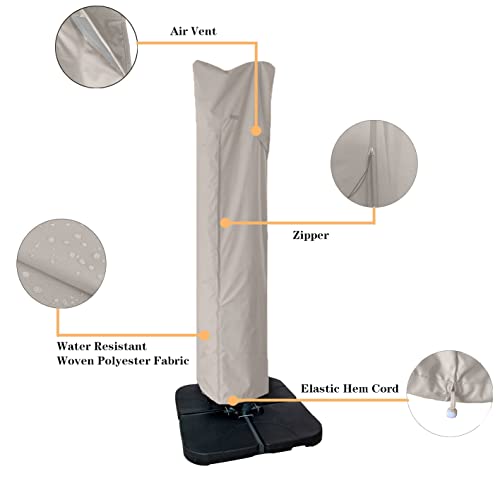 Garden Balsam Patio Umbrella Cover for 9ft to 11ft Offset Umbrella, Water Resistant, Curved Cantilever and Straight Pole Parasol Outdoor Umbrella