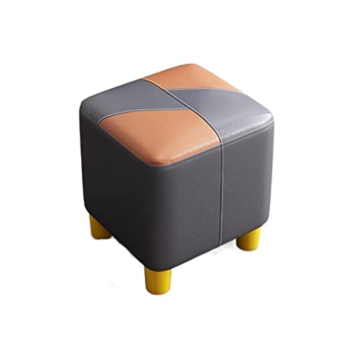 LUKEO Orange Small Stool, Household Small Stool, Living Room Sofa Stool, Soft Bag Stool (Color : Argento, Size : Talla �nica)