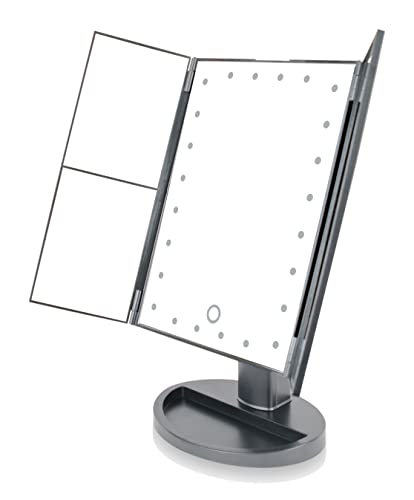 Rio 24 LED Touch Dimmable 3 Way Makeup Mirror with 2 & 3X Magnification with Light
