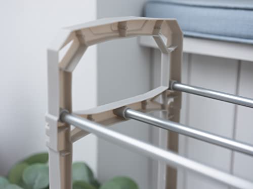 Addis Shoe Rack 4 Tier Storage, Metal & Plastic, Metallic Silver, Unit