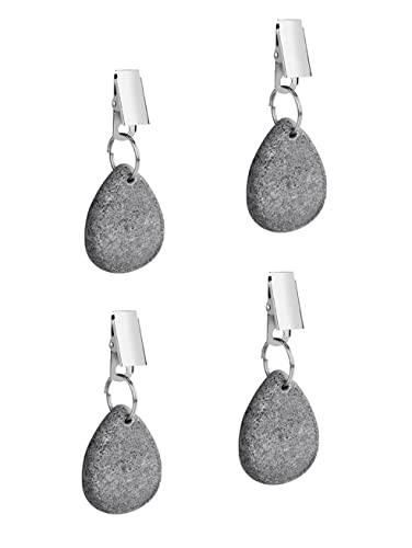 KAIAIWLUO Marble Tablecloth Weights,4 PCS Heavy Duty Table Cloth Weights with Stainless Steel Clip Picnic Table Clips Table Cover Weights for Pic