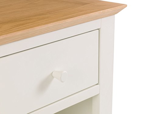 Julian Bowen Salerno 1 Drawer Bedside, Oak/Ivory