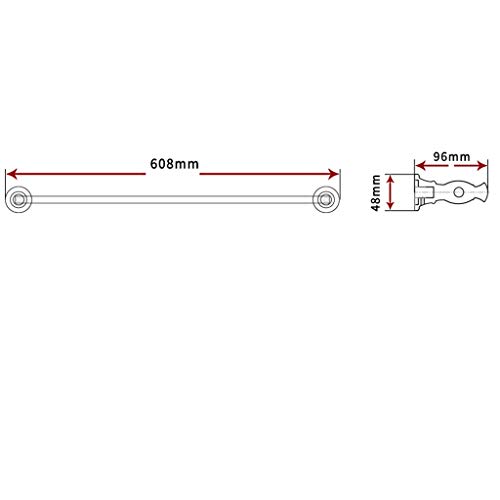 N/A Towel Rack - Bathroom Towel Rack, Stainless Steel Towel Rack, Single Towel Rack, Perforated Towel Rack, Size 60.8x4.8x9.6 Cm