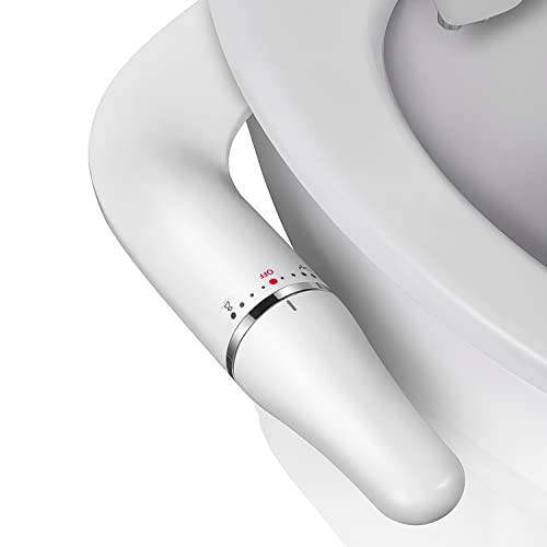 SAMODRA Ultra-Slim Bidet,Bidet Attachment for Toilet UK, Non-Electric Bidet Seat Attachment Dual Nozzle (Rear/Feminine Wash),with Hose and Brass