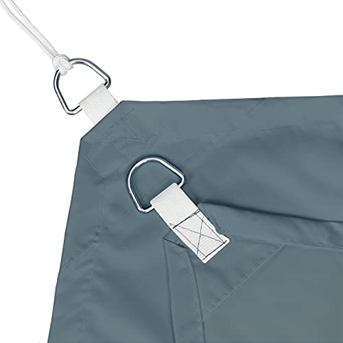 Relaxdays Rectangular sun sail, W x D: 5 x 6 m, water-repellent, UV-resistant, with guy ropes, for patio, balcony, grey