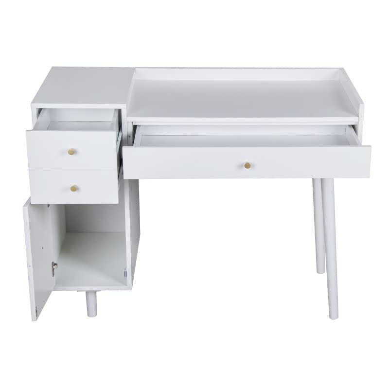 N/A 3 Drawers 1 Door Dresser Desk Computer Desk For Bedroom Living Room Office Furniture Home Furniture (Color : A)