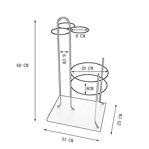 LSDJGDDE Metal Umbrella Stand Nordic Household Umbrella Storage Bucket Hotel Lobby Storefront Umbrella Stand (Color : Argento, Size
