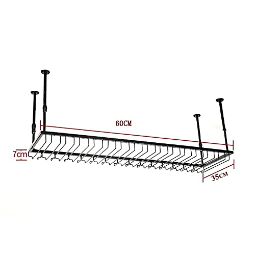 EYLINK Wine Rack Free Standing Hanging Wine Glass Rack Ceiling Upside Down Wine Bottle Rack Kitchen Restaurant Bar Cup Storage Rack Home Decorati