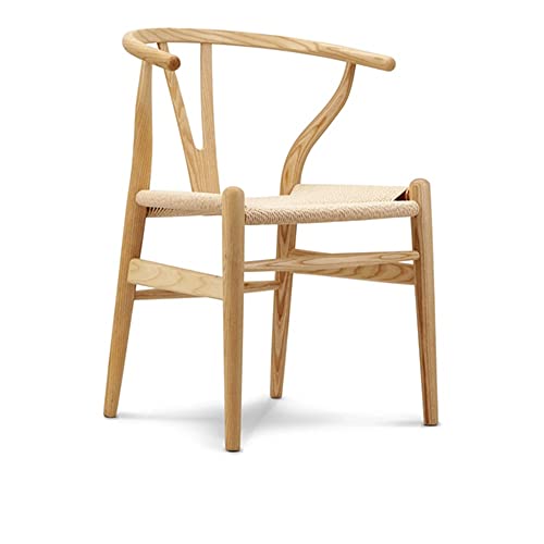 LIUZH Nordic Solid Wood Rattan Dining Chairs For Dining Room Household Backrest Rattan Chair Designer Leisure Tea Room Home Chair (Color : D, Siz