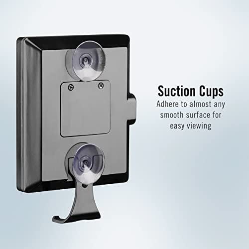 ConairMan LED Shower Mirror, Fog Free Mirror - Great for Shower Shaving, 2X Magnification, Glossy Black Finish