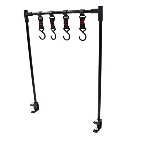 NUZAMAS Outdoor Camping Desktop Storage Rack Hanger, Foldable BBQ Picnic Hanging Table Shelf, Detachable Multifunctional Tableware Bracket, Alumi