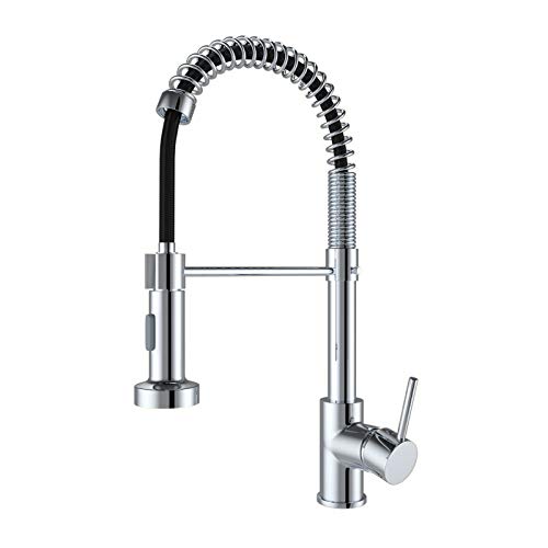 Onyzpily Kitchen Sink Mixer tap with Solid Brass Commercial Single Handle Black Kitchen Taps Single Hole Pull Down Sprayer Swivel Sprayer Mixer T