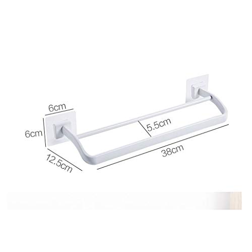 N/A Wall Mounted Towel ,Wall Hanging Bathroom Towel Rack Pole Bathroom Bathroom Rack Toilet Storage Rack (Color : Wit)