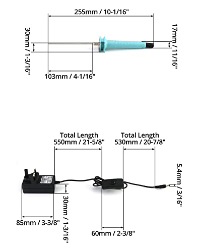 QWORK® Electric Foam Cutter,10CM Hot Wire Cutting Pen,100-240V/15W Polystyrene Cutter Kit