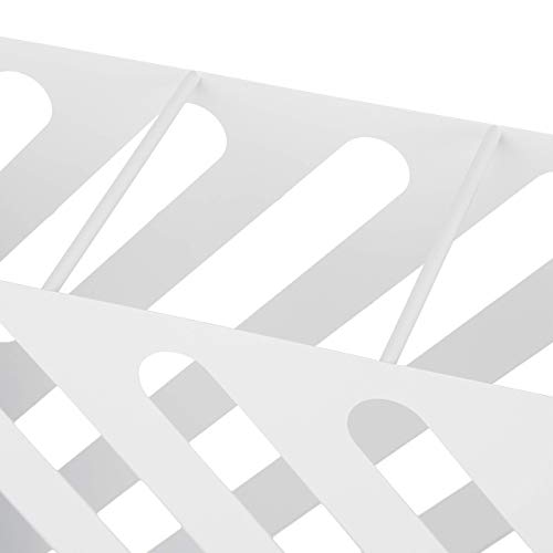 Relaxdays Umbrella Stand XL, Rectangular Holder for Walking Stick & Umbrellas, Steel, Portable, 48x40x15 cm, White, 48 x 40 x 15 cm