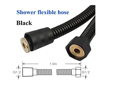 Black matt Universal 1 Mode Shower Head Slim Square High Pressure Shower Head Rainfall Hand Held Water Saving Bathroom Handshower