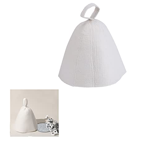 Sauna Hat,sauna hat wool100% Organic Wool Felt Hats sauna accessories Sauna Hat for men women with Loop Supply for Hot Dry Steam Room Bath Protec