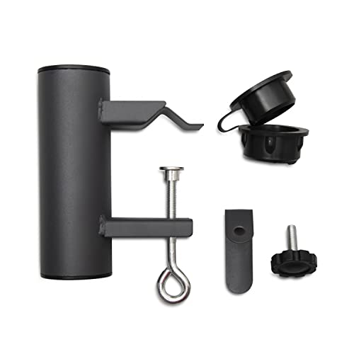 Trustaloa Umbrella Clamp Holder - Strong Steel Parasol Clip - Complete with Small Plastic Umbrella Grain