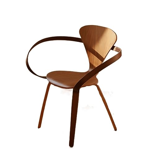 maozi Solid Wood Accent Dining Chair Armchair Ribbon Shaped Design Art Chair Backrest Home Furniture