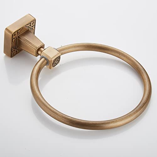 HIGOH Towel Racks,Bath Towel Holder,Bathroom Hand Towel,Solid Alumiwall-Mounted round Antique Brass Color Towel,New Bathroom Towel Holder,Towel R