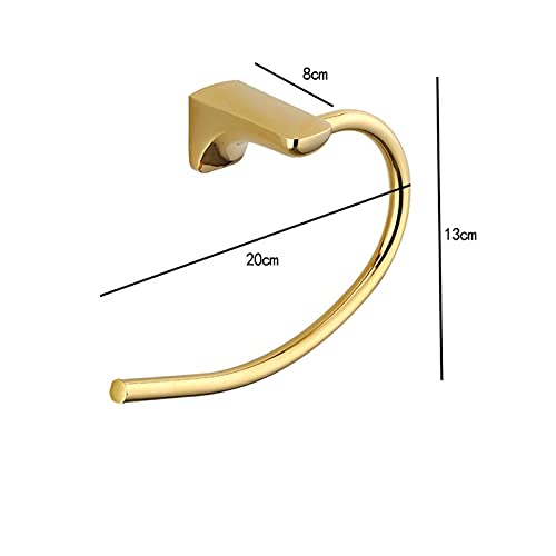 LIUZH Towel Holder Gold Non Perforated Semicircle Towel Ring Bathroom Towel Rack Stainless Steel Towel Rack Bathroom Pendant